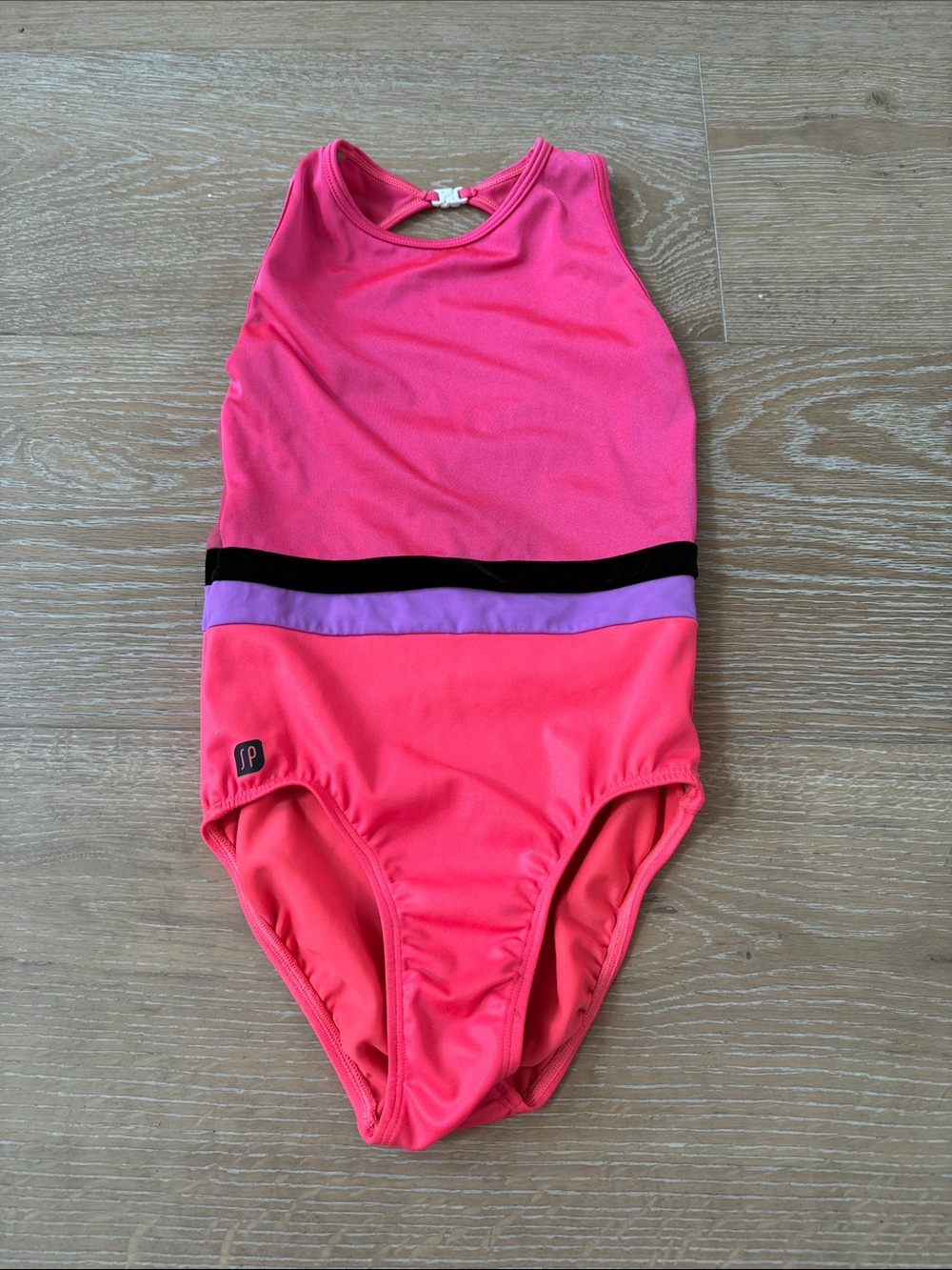 Sylvia P Size 12 Kids Pink & Purple Colorblock Leotard